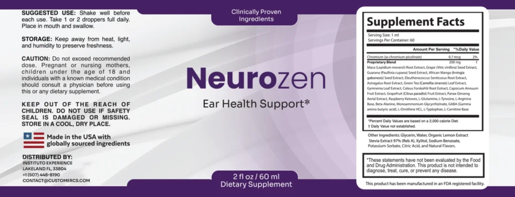 NeuroZen hearing health supplement